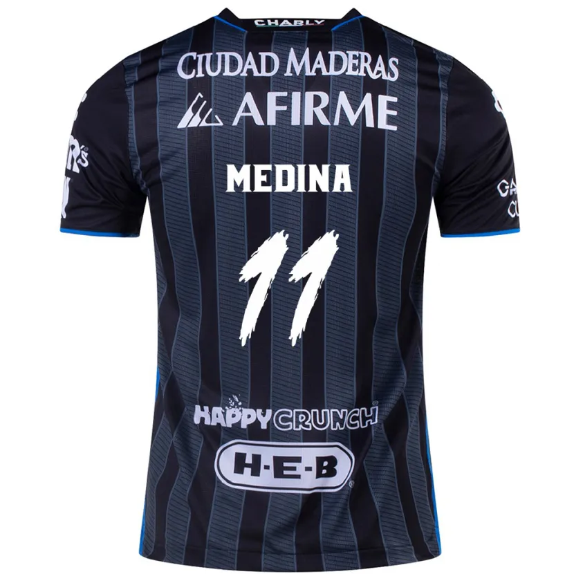 Danxen Niño Camiseta Alan Medina #11 Blanco Negro 2ª Equipación 2024/25 La Camisa