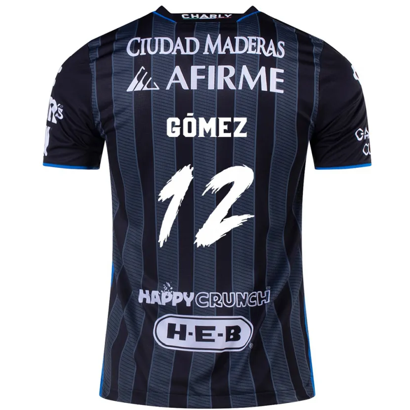 Danxen Niño Camiseta Jaime Gómez #12 Blanco Negro 2ª Equipación 2024/25 La Camisa