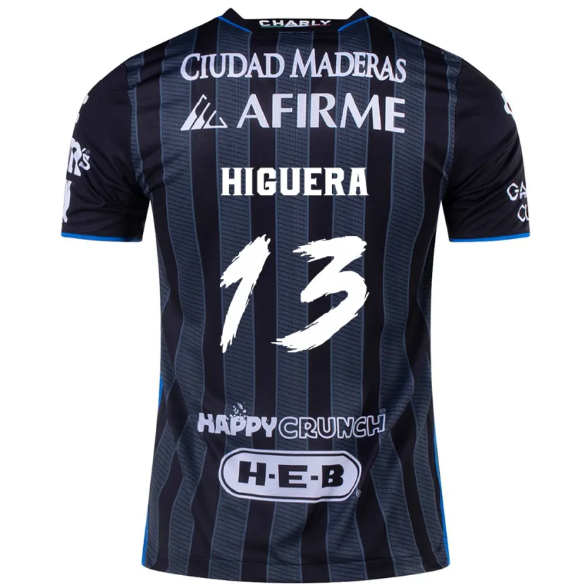 Danxen Niño Camiseta Carlos Higuera #13 Blanco Negro 2ª Equipación 2024/25 La Camisa