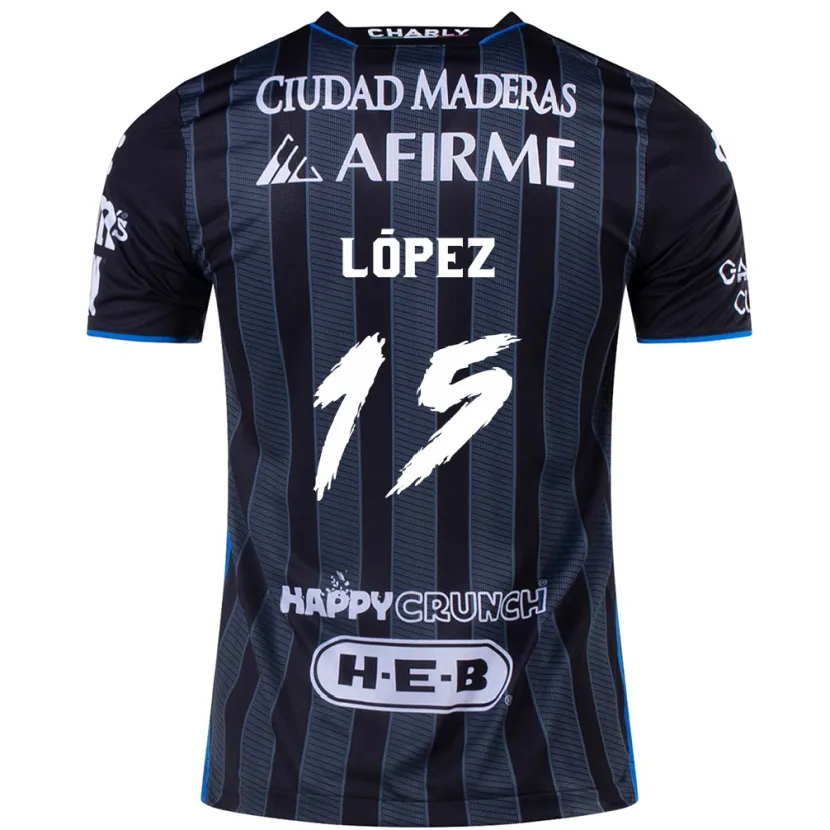 Danxen Niño Camiseta Víctor López #15 Blanco Negro 2ª Equipación 2024/25 La Camisa