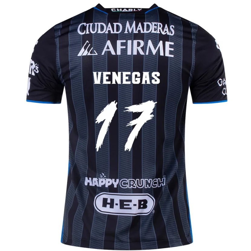 Danxen Niño Camiseta Francisco Venegas #17 Blanco Negro 2ª Equipación 2024/25 La Camisa