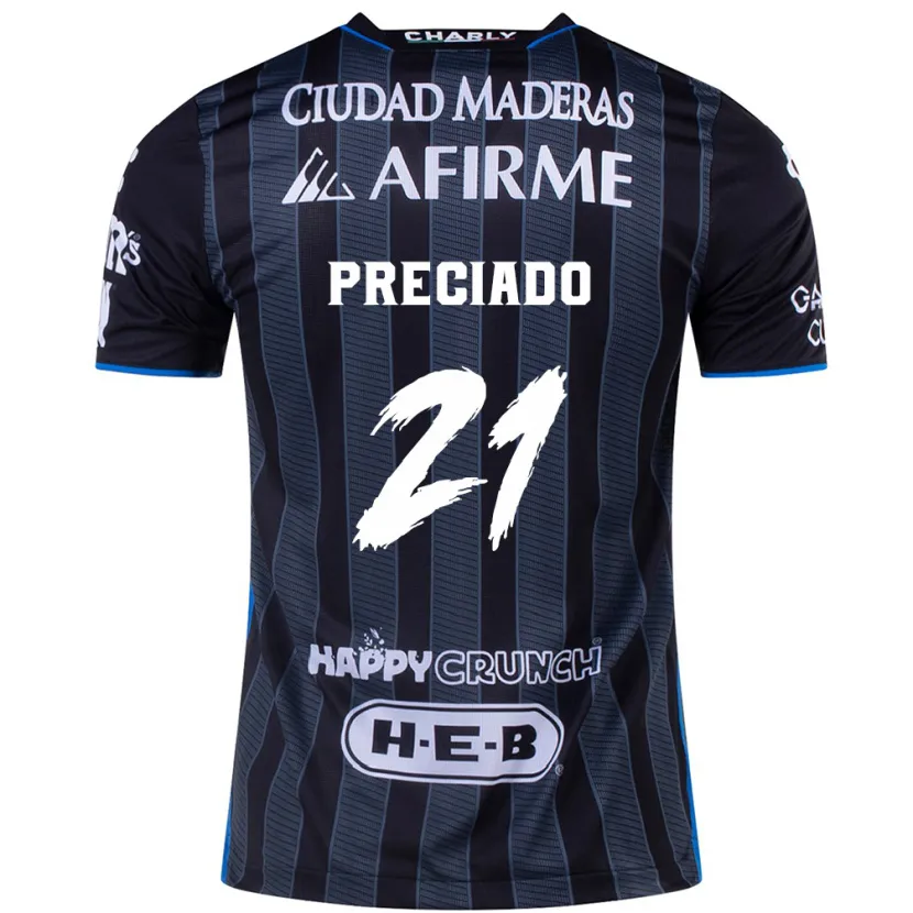 Danxen Niño Camiseta Ayrton Preciado #21 Blanco Negro 2ª Equipación 2024/25 La Camisa