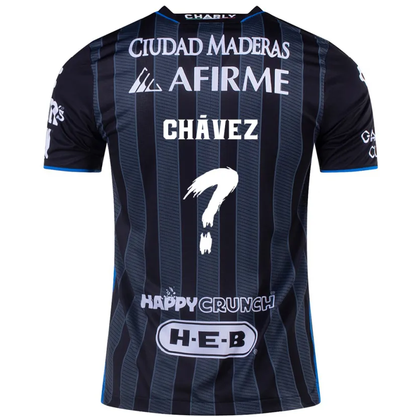 Danxen Niño Camiseta Leonardo Chávez #0 Blanco Negro 2ª Equipación 2024/25 La Camisa