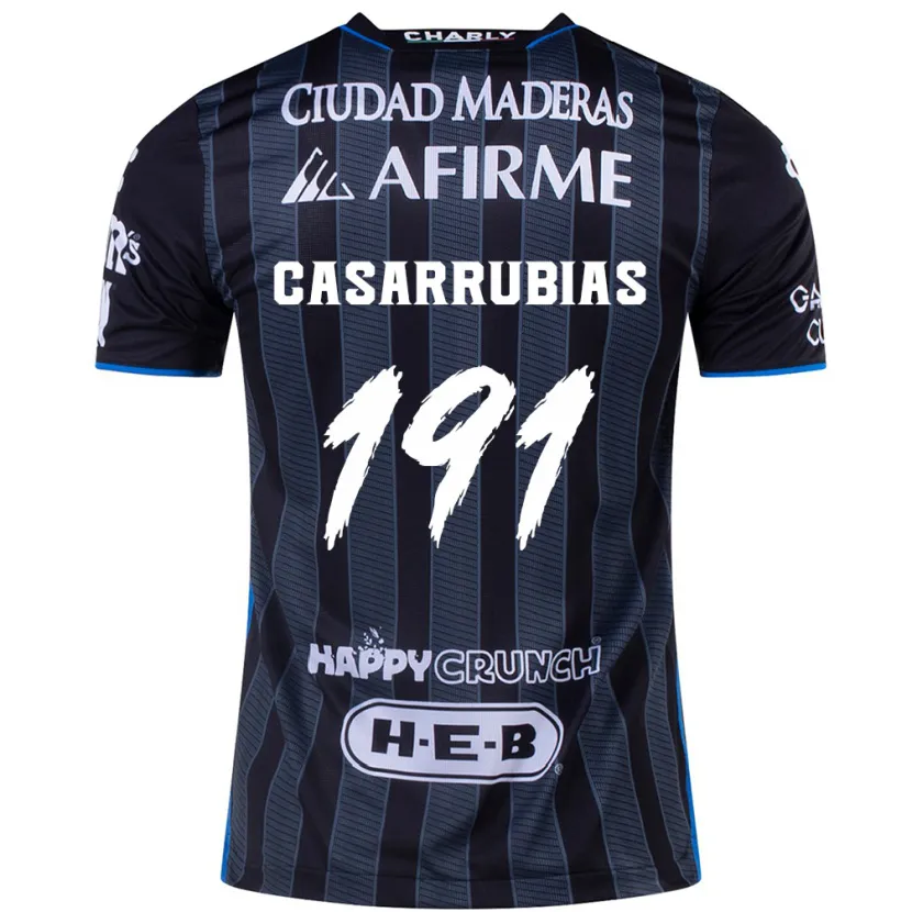 Danxen Niño Camiseta Aaron Casarrubias #191 Blanco Negro 2ª Equipación 2024/25 La Camisa