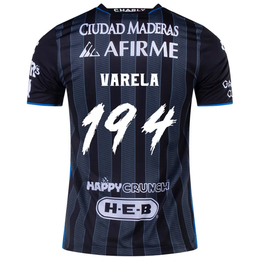 Danxen Niño Camiseta José Varela #194 Blanco Negro 2ª Equipación 2024/25 La Camisa