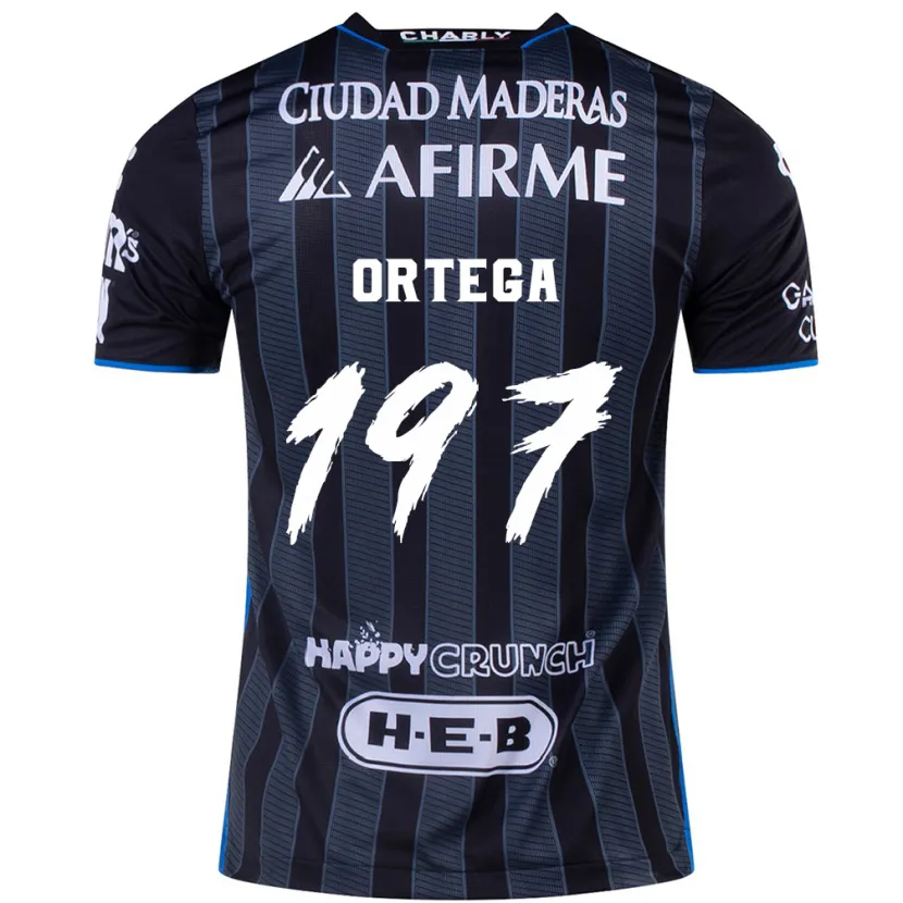 Danxen Niño Camiseta Javier Ortega #197 Blanco Negro 2ª Equipación 2024/25 La Camisa