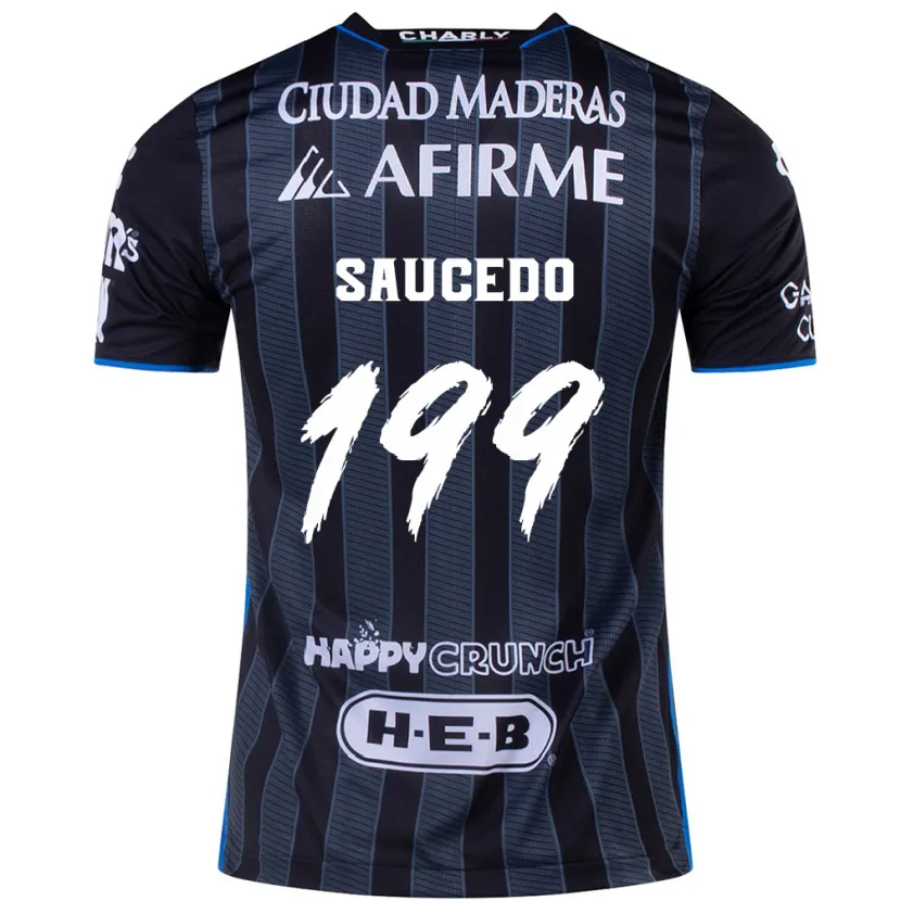 Danxen Niño Camiseta Christian Saucedo #199 Blanco Negro 2ª Equipación 2024/25 La Camisa