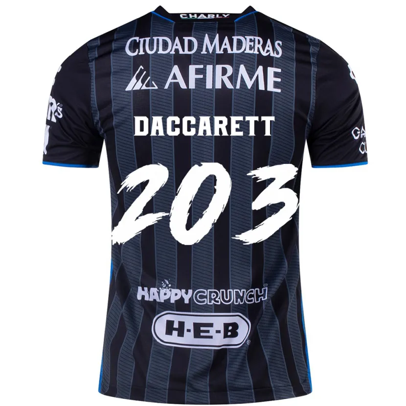 Danxen Niño Camiseta Juan Daccarett #203 Blanco Negro 2ª Equipación 2024/25 La Camisa