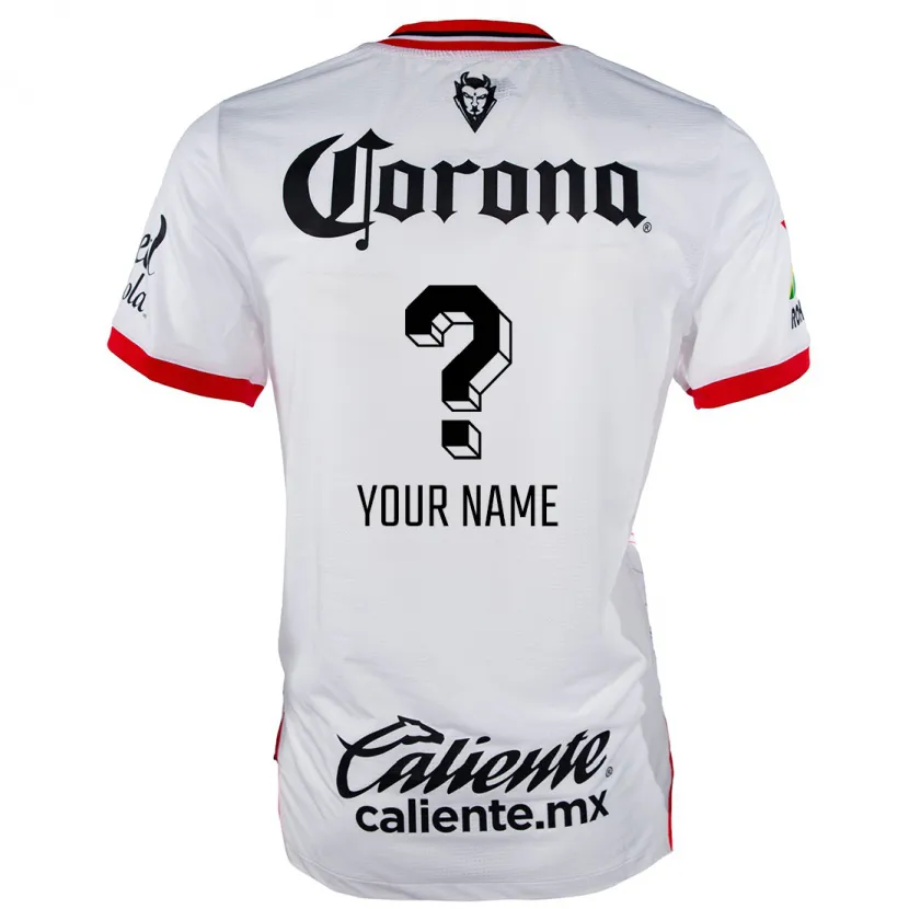 Danxen Niño Camiseta Su Nombre #0 Blanco Rojo 2ª Equipación 2024/25 La Camisa