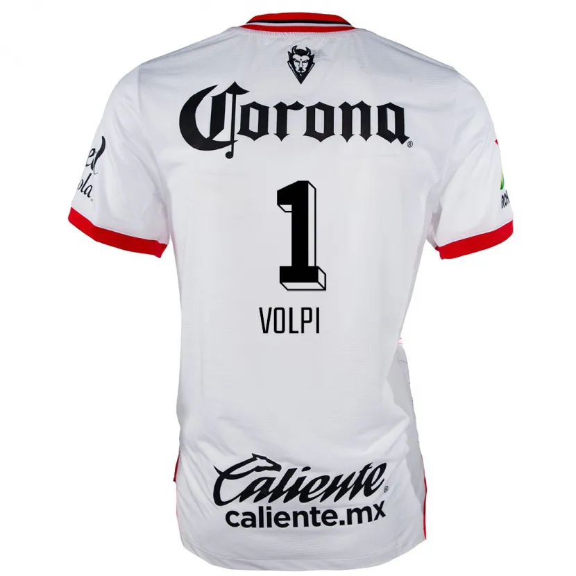 Danxen Niño Camiseta Tiago Volpi #1 Blanco Rojo 2ª Equipación 2024/25 La Camisa