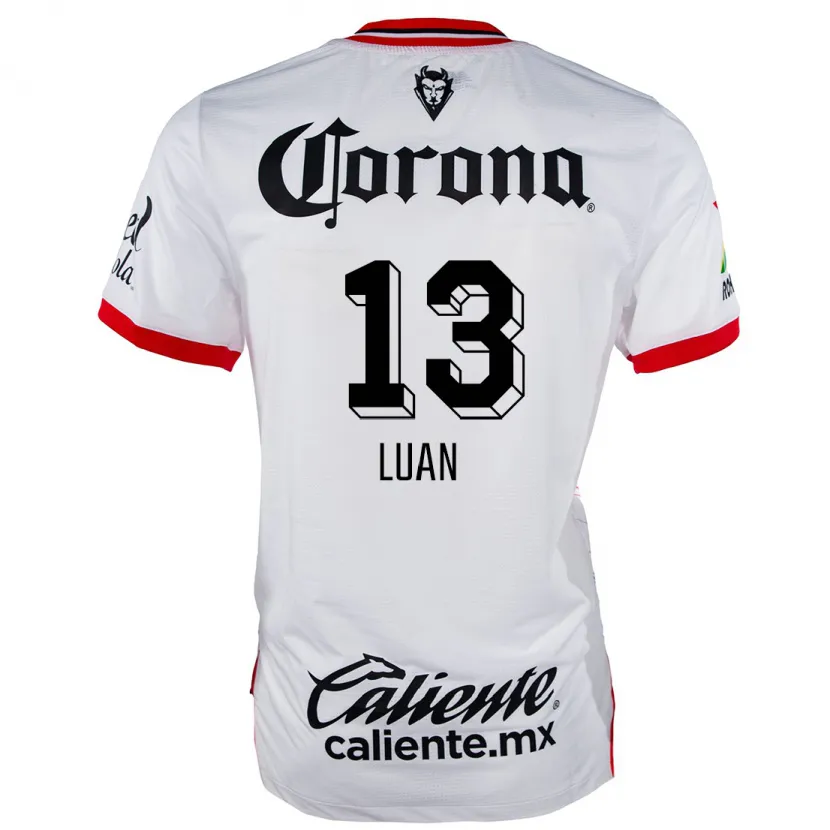 Danxen Niño Camiseta Luan #13 Blanco Rojo 2ª Equipación 2024/25 La Camisa