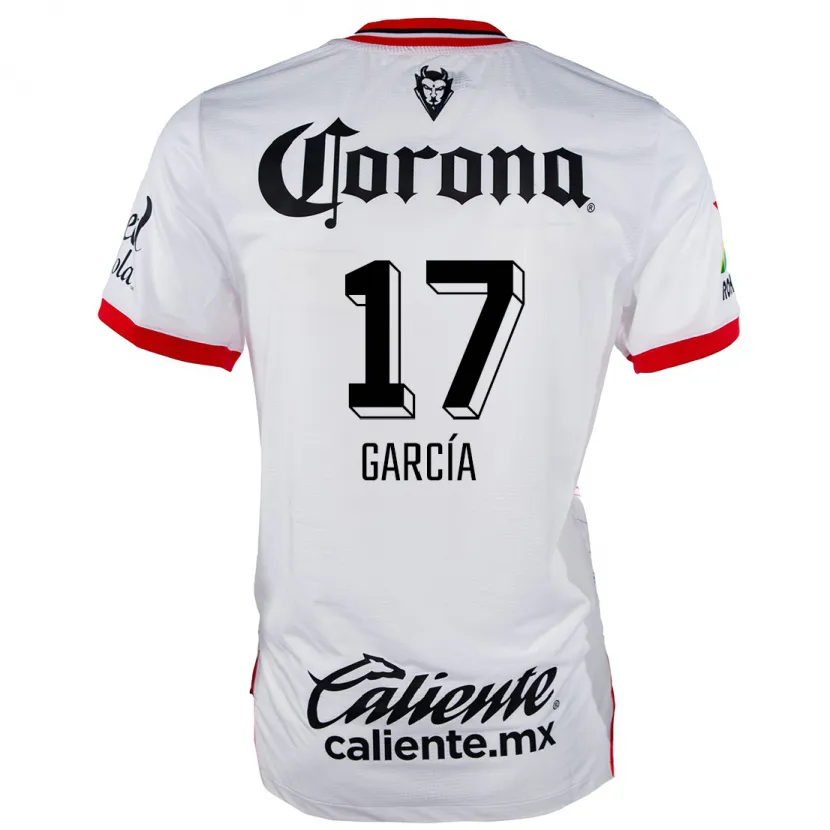 Danxen Niño Camiseta Brian García #17 Blanco Rojo 2ª Equipación 2024/25 La Camisa