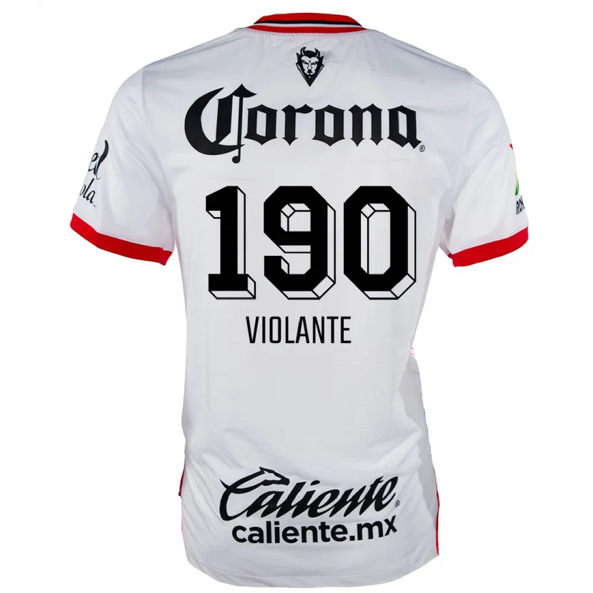 Danxen Niño Camiseta Isaías Violante #190 Blanco Rojo 2ª Equipación 2024/25 La Camisa