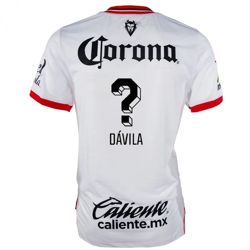 Danxen Niño Camiseta Dilan Dávila #0 Blanco Rojo 2ª Equipación 2024/25 La Camisa