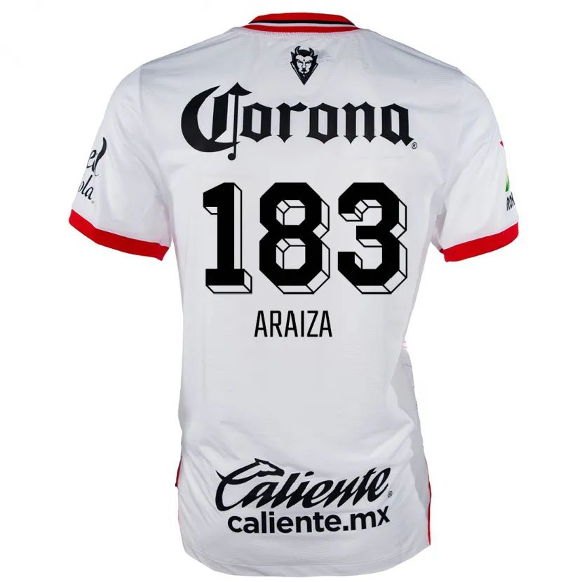 Danxen Niño Camiseta Daniel Araiza #183 Blanco Rojo 2ª Equipación 2024/25 La Camisa