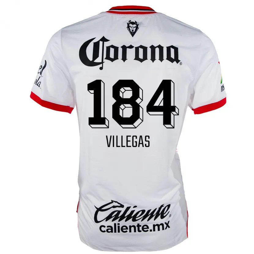 Danxen Niño Camiseta Abraham Villegas #184 Blanco Rojo 2ª Equipación 2024/25 La Camisa