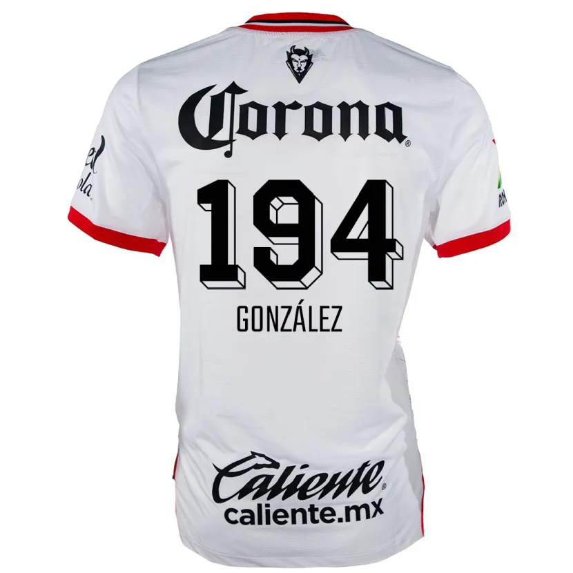 Danxen Niño Camiseta Cristopher González #194 Blanco Rojo 2ª Equipación 2024/25 La Camisa