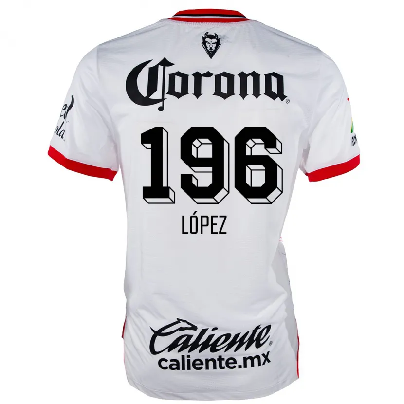 Danxen Niño Camiseta Ethan López #196 Blanco Rojo 2ª Equipación 2024/25 La Camisa