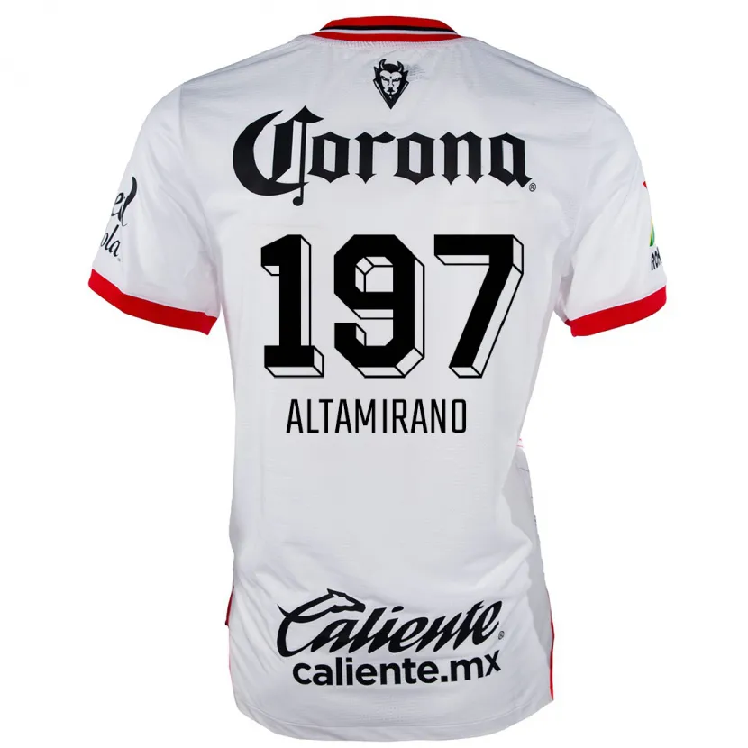 Danxen Niño Camiseta Óscar Altamirano #197 Blanco Rojo 2ª Equipación 2024/25 La Camisa