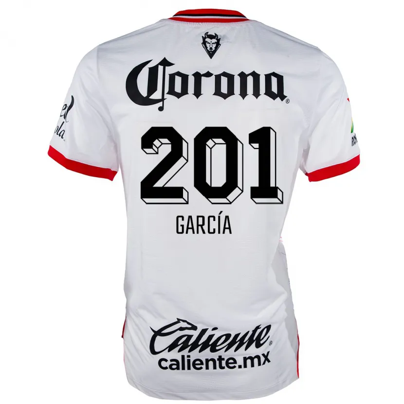 Danxen Niño Camiseta Eros García #201 Blanco Rojo 2ª Equipación 2024/25 La Camisa