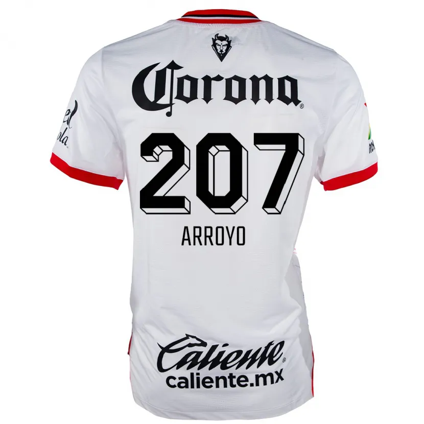 Danxen Niño Camiseta José Arroyo #207 Blanco Rojo 2ª Equipación 2024/25 La Camisa