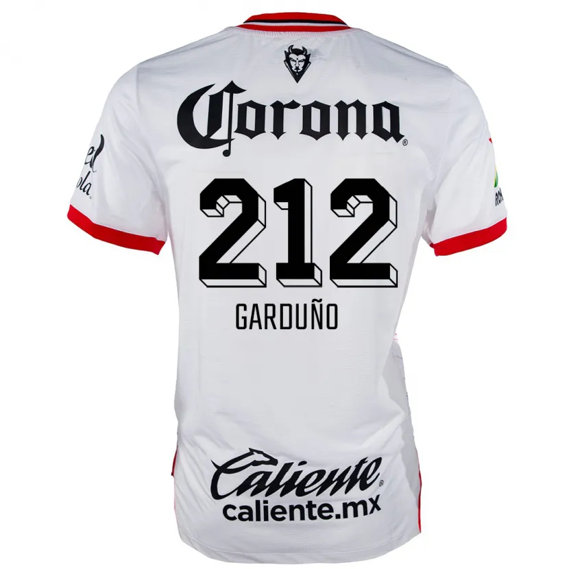 Danxen Niño Camiseta Carlos Garduño #212 Blanco Rojo 2ª Equipación 2024/25 La Camisa