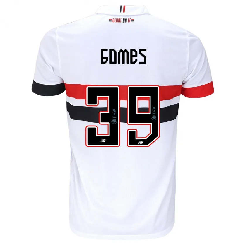 Danxen Hombre Camiseta William Gomes #39 Blanco Rojo Negro 1ª Equipación 2024/25 La Camisa