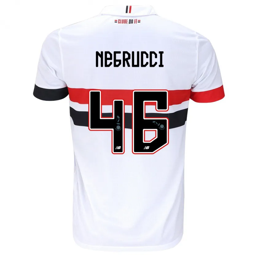 Danxen Hombre Camiseta Felipe Negrucci #46 Blanco Rojo Negro 1ª Equipación 2024/25 La Camisa