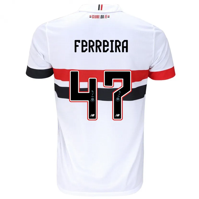 Danxen Hombre Camiseta Ferreirinha #47 Blanco Rojo Negro 1ª Equipación 2024/25 La Camisa