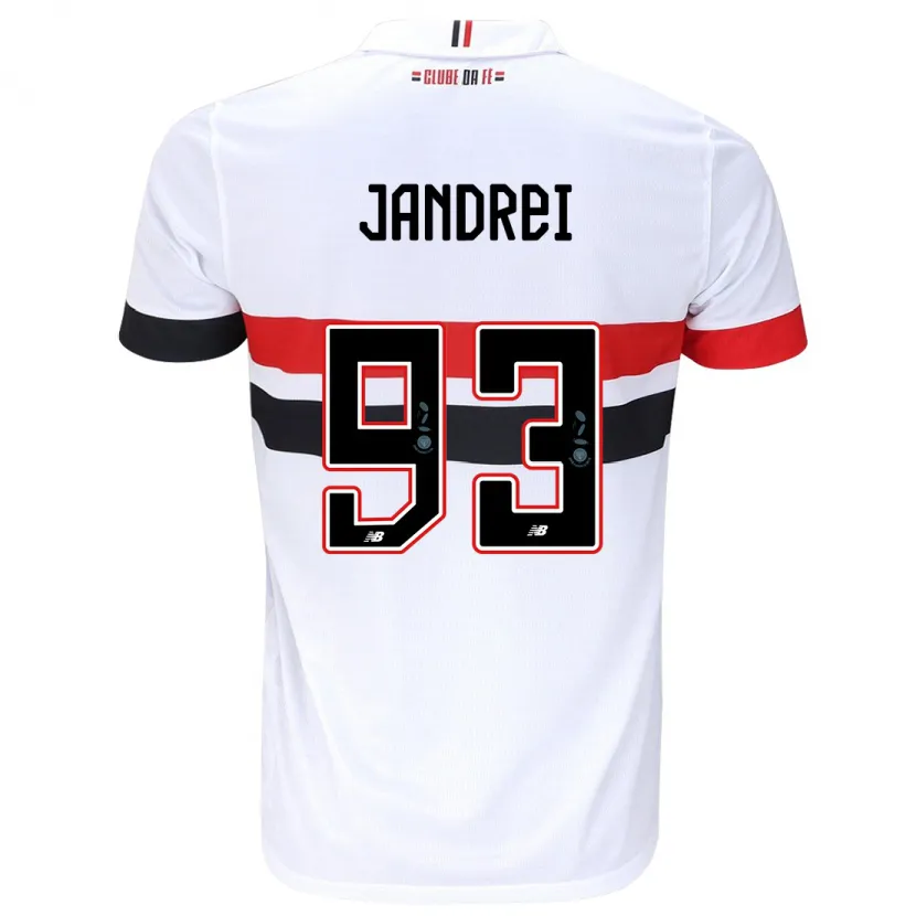 Danxen Hombre Camiseta Jandrei #93 Blanco Rojo Negro 1ª Equipación 2024/25 La Camisa