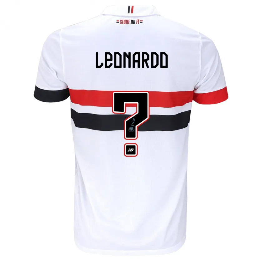 Danxen Hombre Camiseta Hugo Leonardo #0 Blanco Rojo Negro 1ª Equipación 2024/25 La Camisa