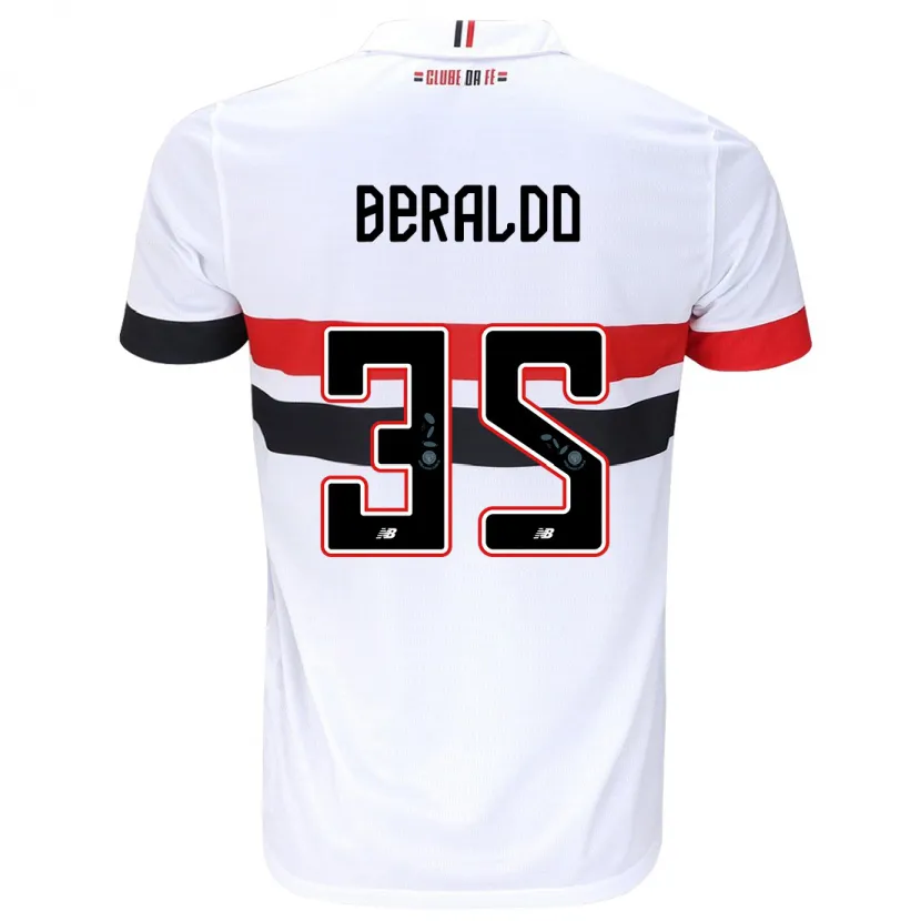 Danxen Hombre Camiseta Lucas Beraldo #35 Blanco Rojo Negro 1ª Equipación 2024/25 La Camisa