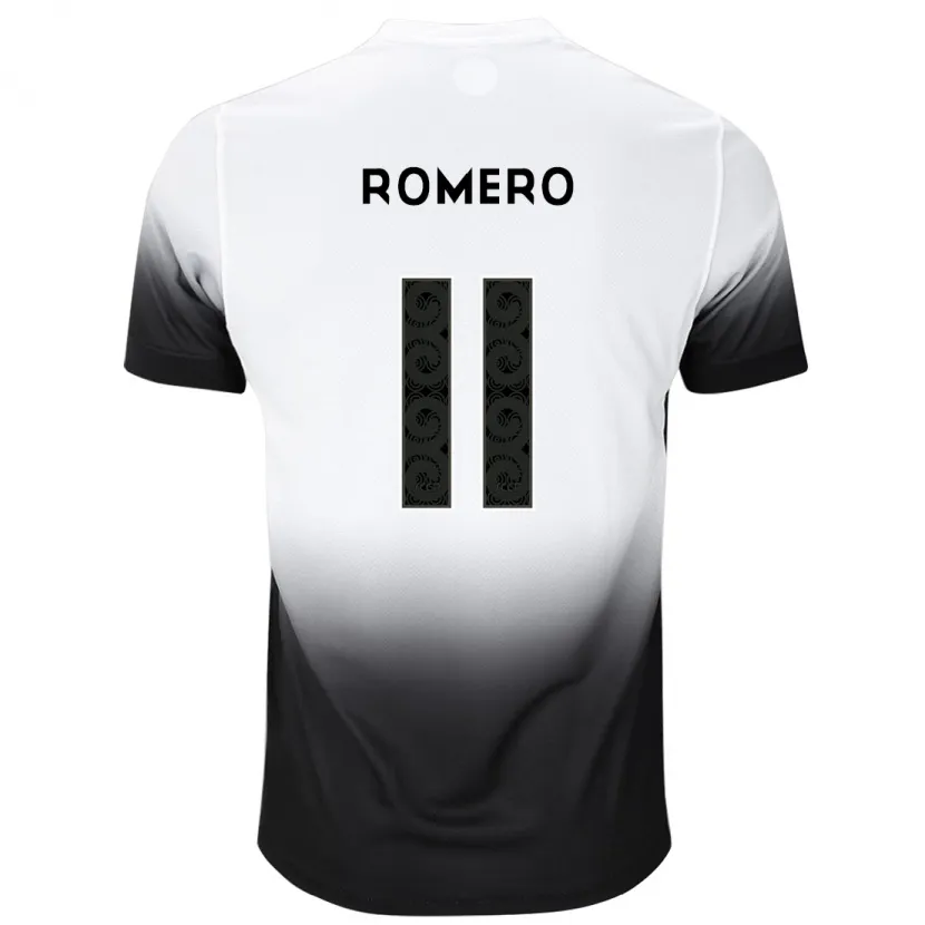 Danxen Hombre Camiseta Ángel Romero #11 Blanco Negro 1ª Equipación 2024/25 La Camisa