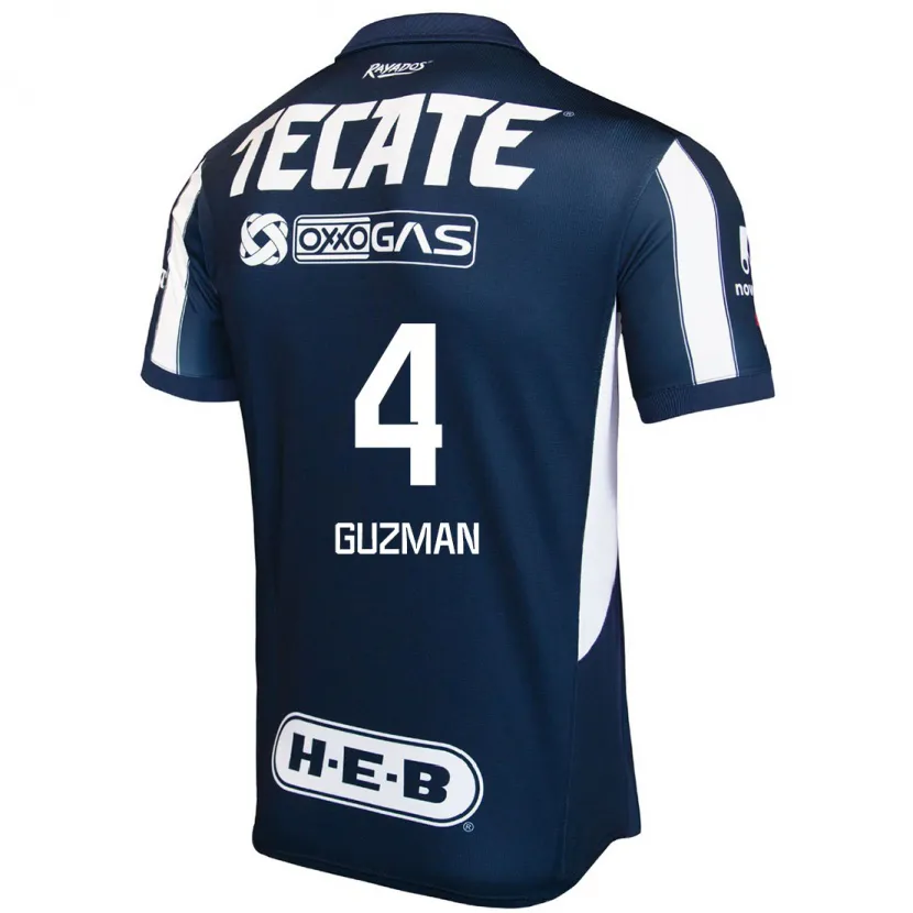 Danxen Hombre Camiseta Víctor Guzmán #4 Azul Rojo Blanco 1ª Equipación 2024/25 La Camisa