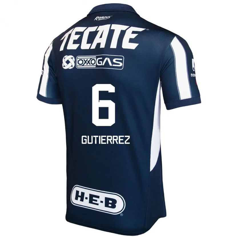 Danxen Hombre Camiseta Édson Gutiérrez #6 Azul Rojo Blanco 1ª Equipación 2024/25 La Camisa