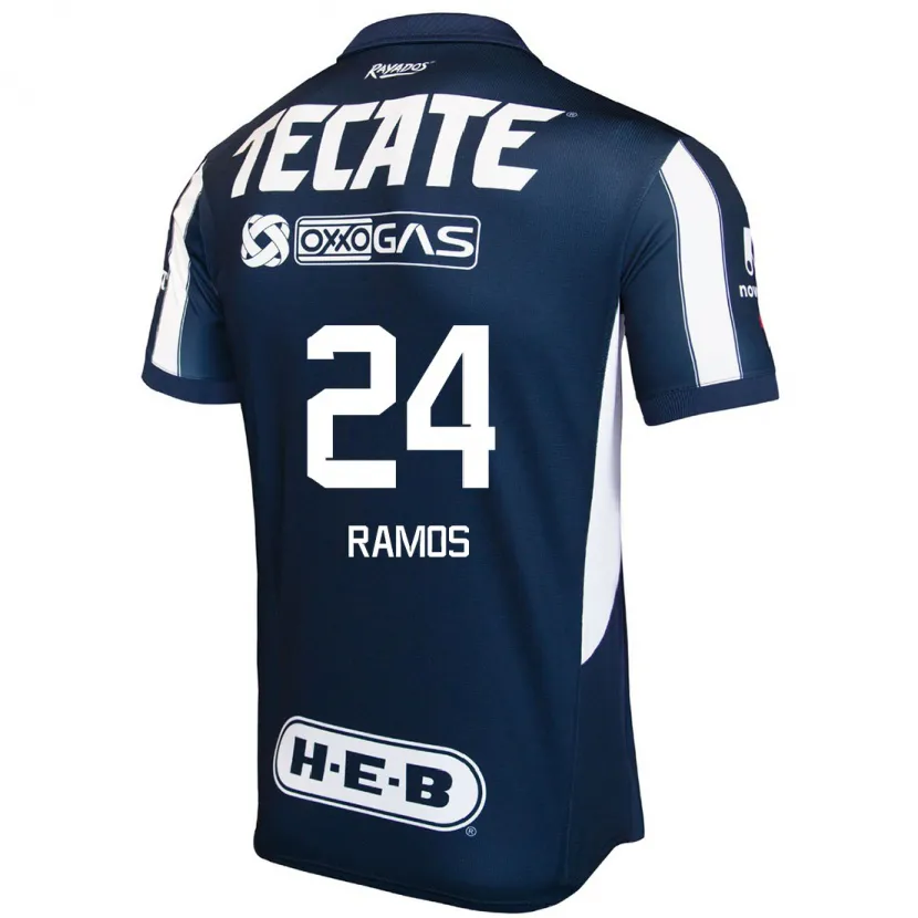 Danxen Hombre Camiseta César Ramos #24 Azul Rojo Blanco 1ª Equipación 2024/25 La Camisa