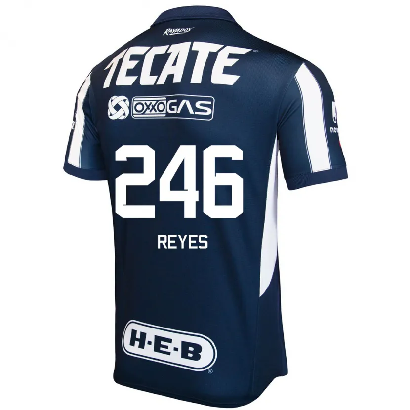 Danxen Hombre Camiseta Cristian Reyes #246 Azul Rojo Blanco 1ª Equipación 2024/25 La Camisa