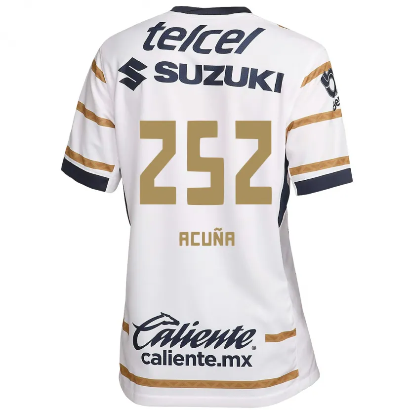 Danxen Hombre Camiseta José Acuña #252 Obsidiana Blanca 1ª Equipación 2024/25 La Camisa