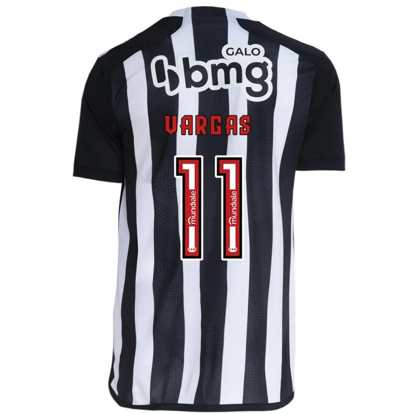 Danxen Hombre Camiseta Eduardo Vargas #11 Blanco Negro 1ª Equipación 2024/25 La Camisa