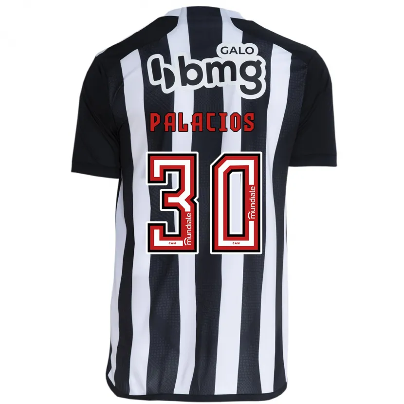 Danxen Hombre Camiseta Brahian Palacios #30 Blanco Negro 1ª Equipación 2024/25 La Camisa