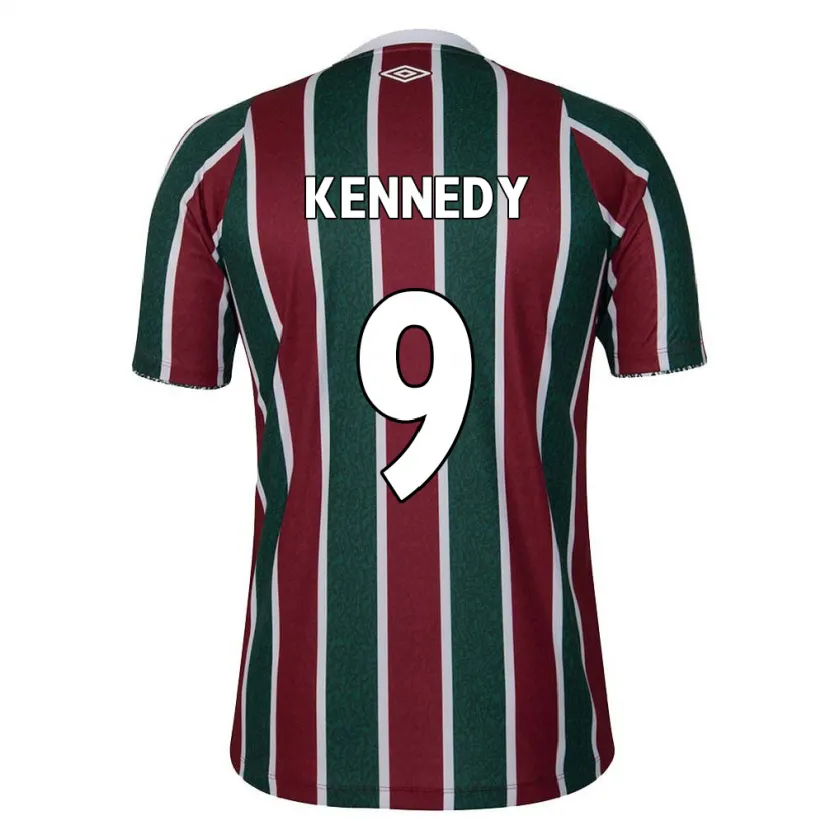 Danxen Hombre Camiseta John Kennedy #9 Verde Granate Blanco 1ª Equipación 2024/25 La Camisa