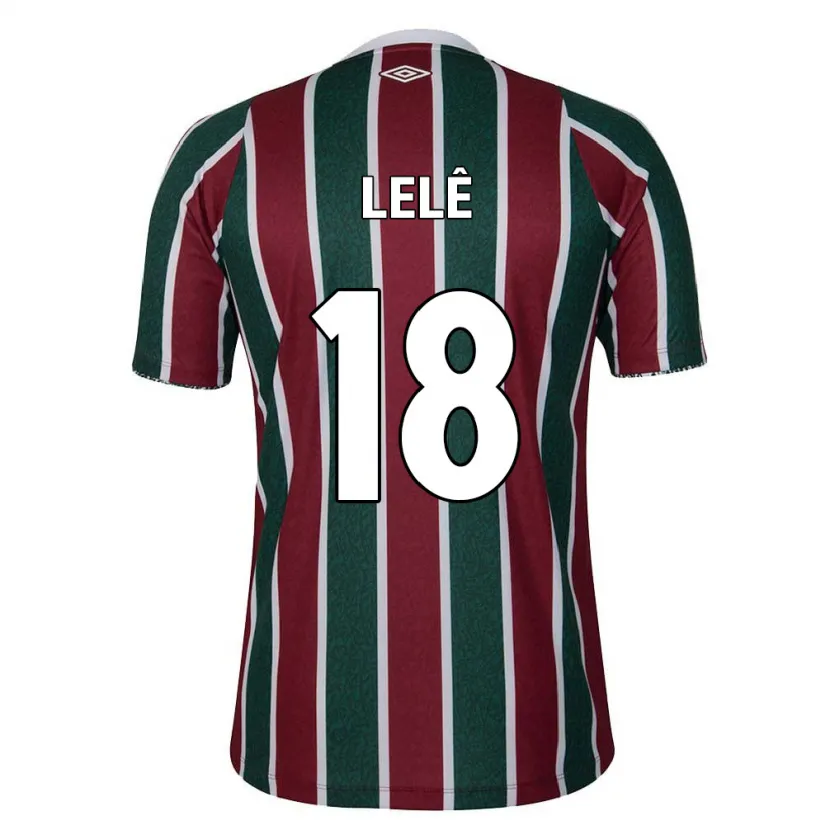 Danxen Hombre Camiseta Lelê #18 Verde Granate Blanco 1ª Equipación 2024/25 La Camisa