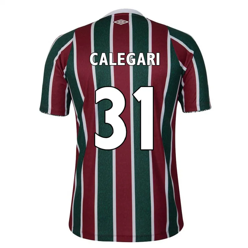 Danxen Hombre Camiseta Calegari #31 Verde Granate Blanco 1ª Equipación 2024/25 La Camisa