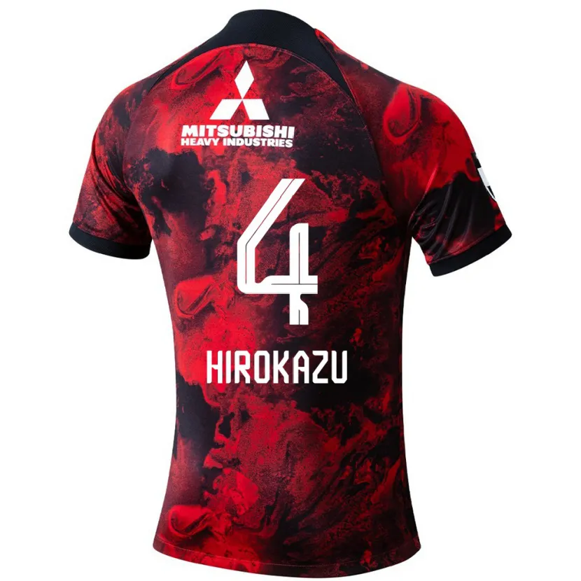 Danxen Hombre Camiseta Hirokazu Ishihara #4 Negro Rojo 1ª Equipación 2024/25 La Camisa