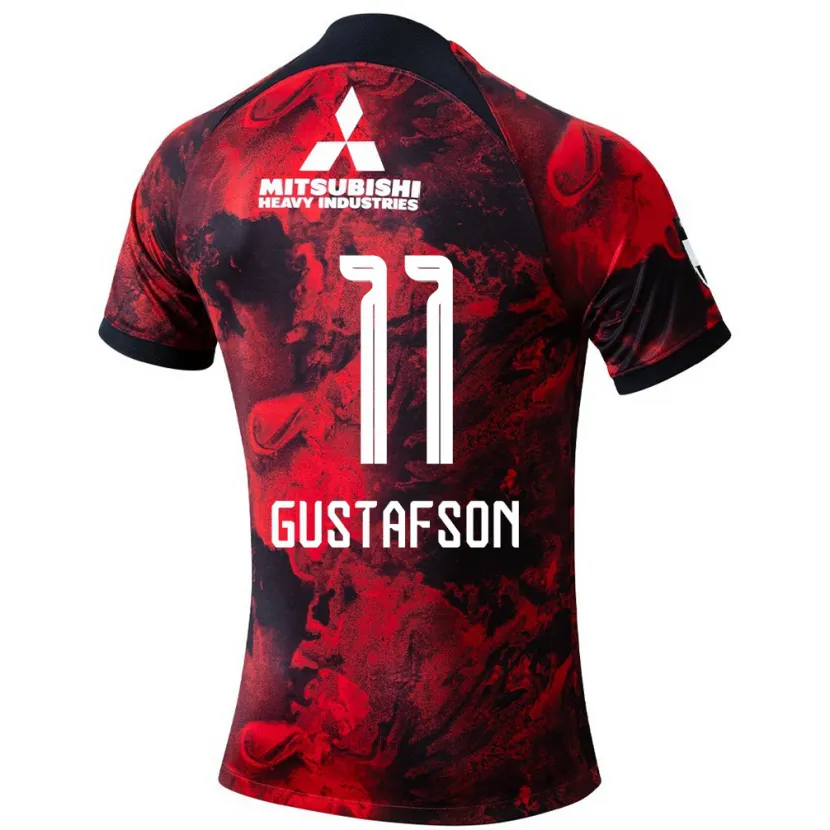 Danxen Hombre Camiseta Samuel Gustafson #11 Negro Rojo 1ª Equipación 2024/25 La Camisa