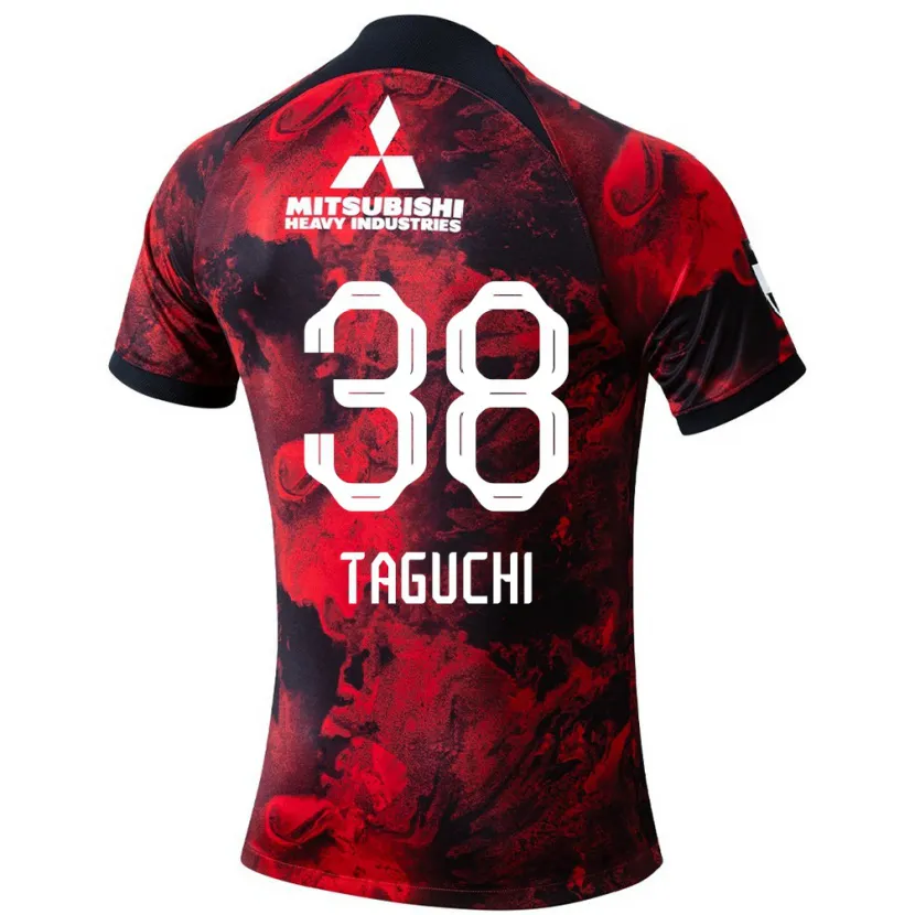 Danxen Hombre Camiseta Keita Taguchi #38 Negro Rojo 1ª Equipación 2024/25 La Camisa