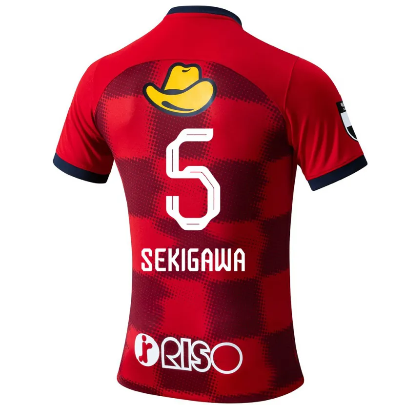 Danxen Hombre Camiseta Ikuma Sekigawa #5 Rojo Azul Blanco 1ª Equipación 2024/25 La Camisa