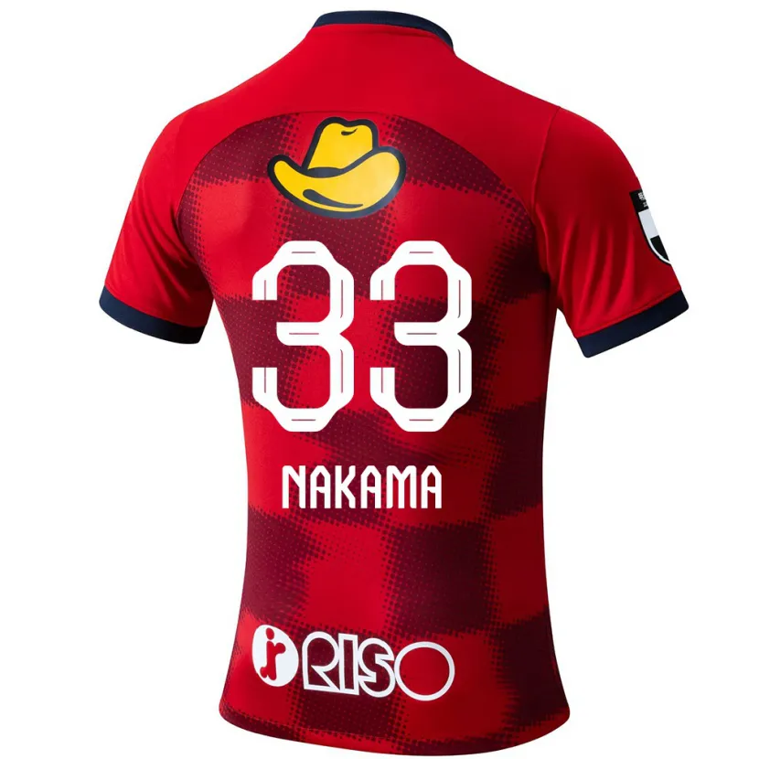 Danxen Hombre Camiseta Hayato Nakama #33 Rojo Azul Blanco 1ª Equipación 2024/25 La Camisa