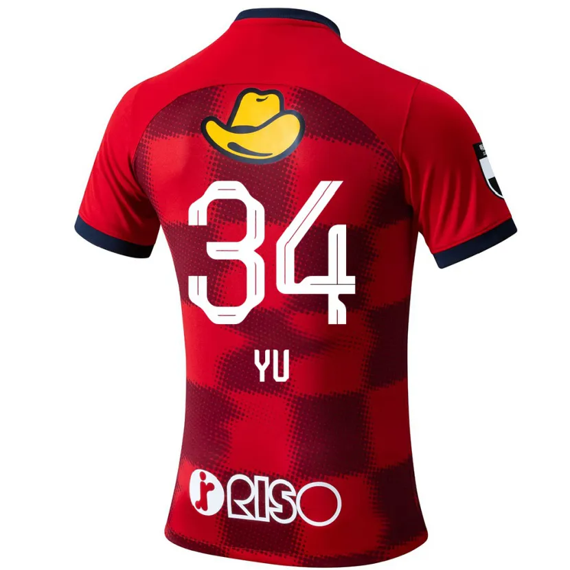 Danxen Hombre Camiseta Yu Funabashi #34 Rojo Azul Blanco 1ª Equipación 2024/25 La Camisa