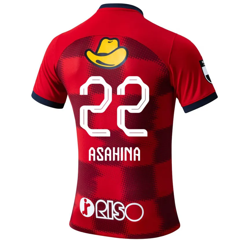 Danxen Hombre Camiseta Towa Asahina #22 Rojo Azul Blanco 1ª Equipación 2024/25 La Camisa